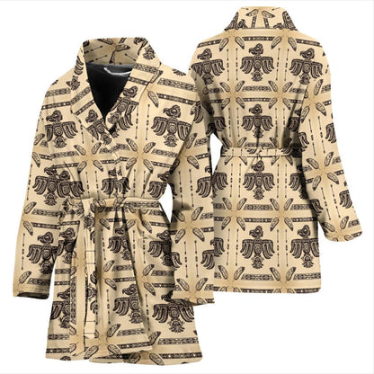 Native American Themed Design Print Women Bath Robe-JTAMIGO.COM