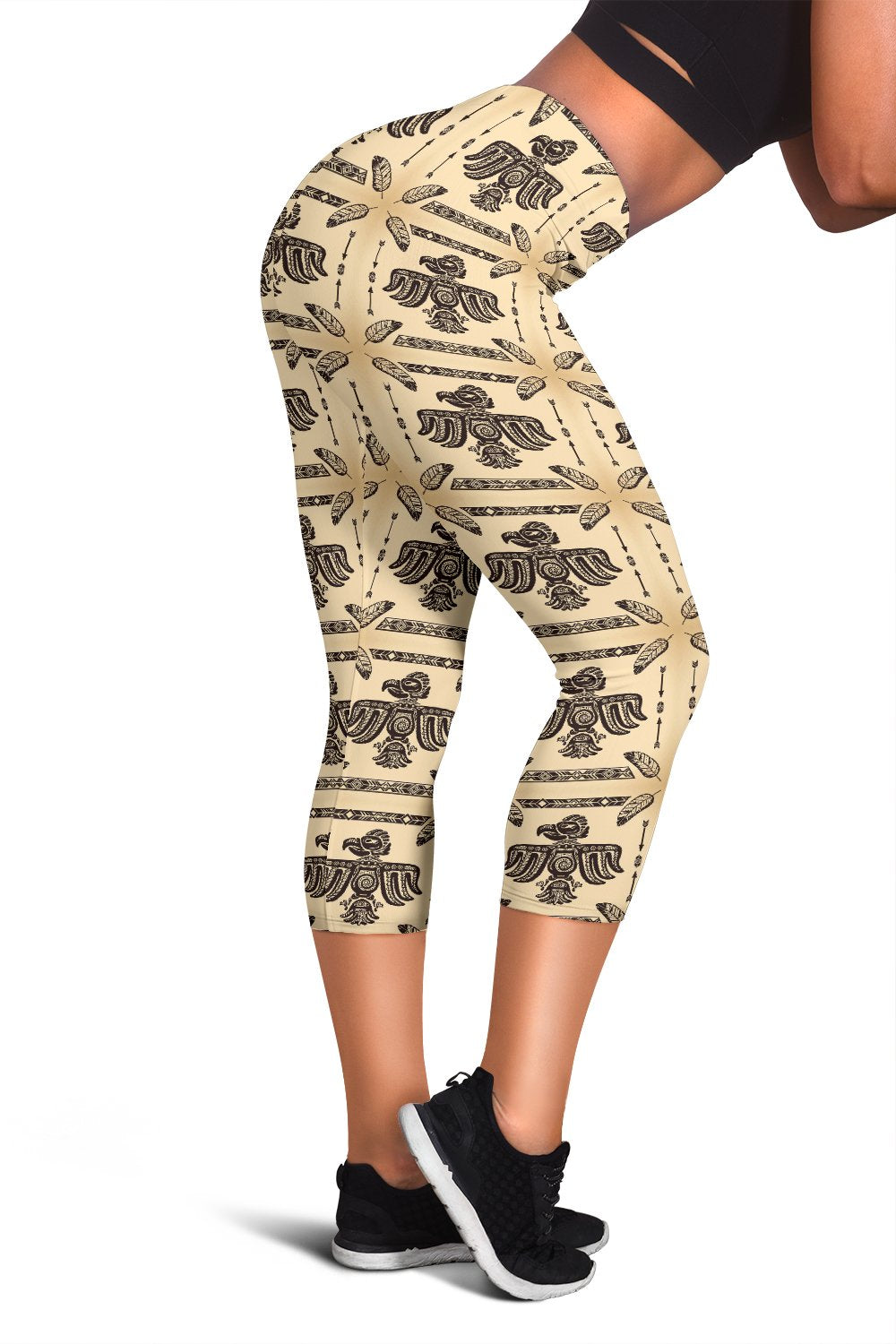 Native American Themed Design Print Women Capris