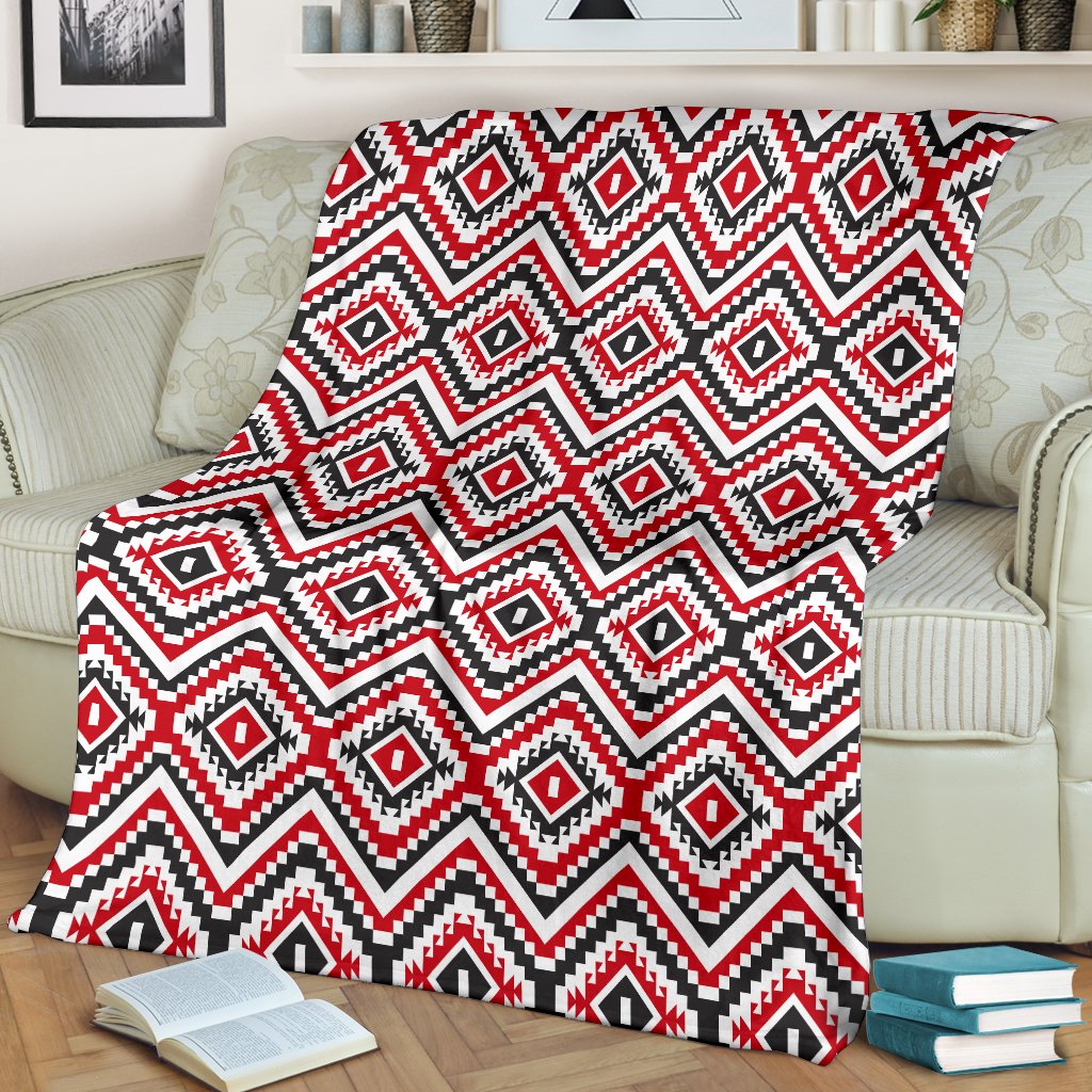 Native American Themed Tribal Print Fleece Blanket
