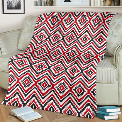 Native American Themed Tribal Print Fleece Blanket
