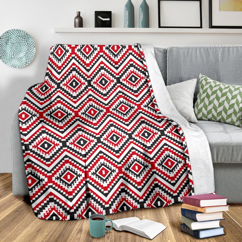 Native American Themed Tribal Print Fleece Blanket