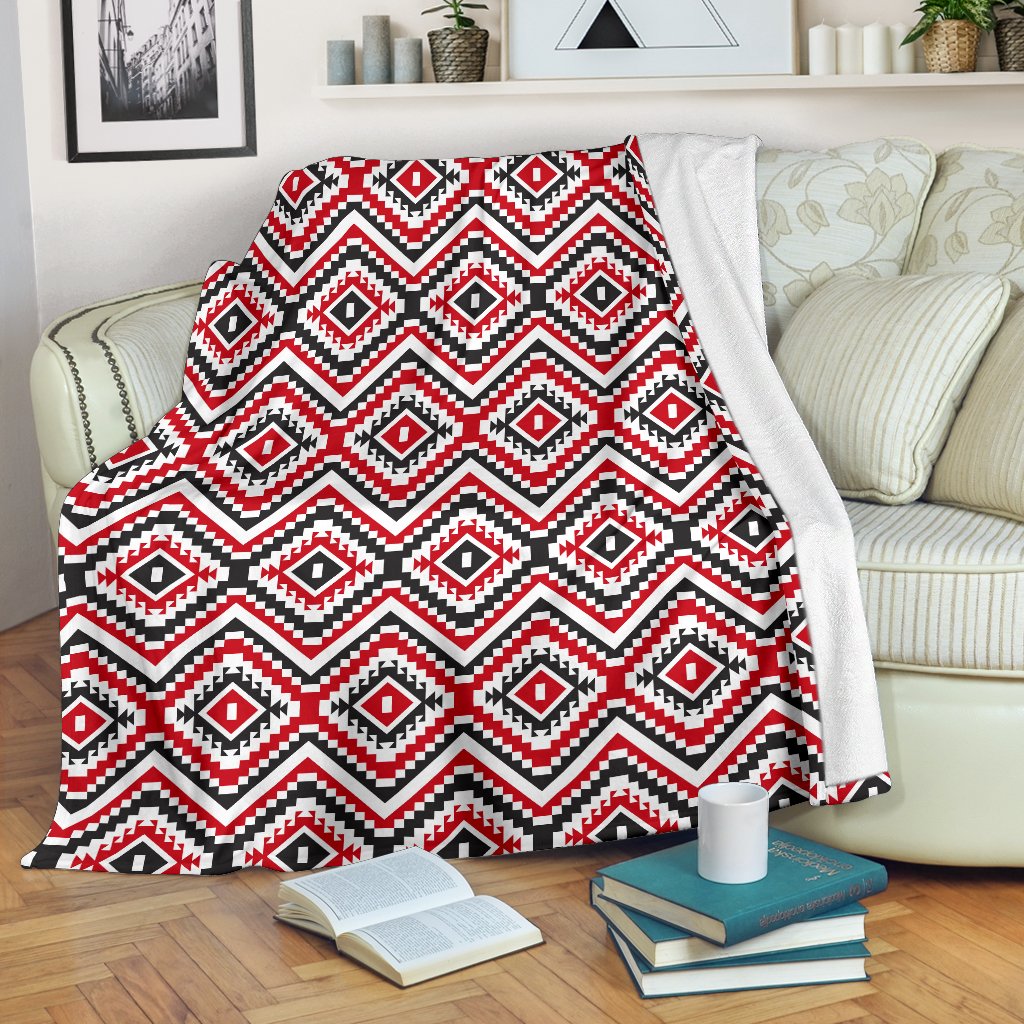 Native American Themed Tribal Print Fleece Blanket