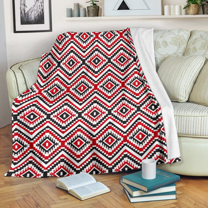 Native American Themed Tribal Print Fleece Blanket