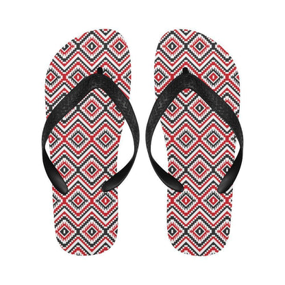 Native American Themed Tribal Print Flip Flops-JTAMIGO.COM