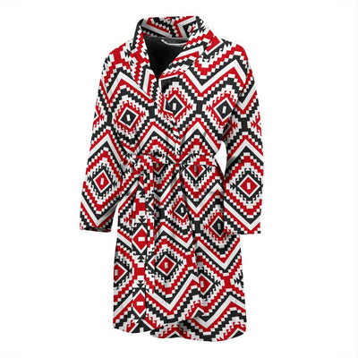 Native American Themed Tribal Print Men Bath Robe-JTAMIGO.COM