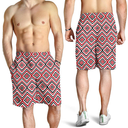 Native American Themed Tribal Print Mens Shorts-JTAMIGO.COM