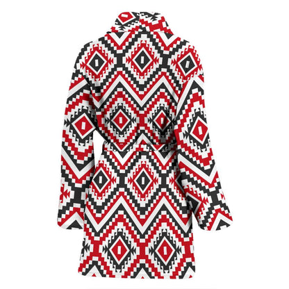 Native American Themed Tribal Print Women Bath Robe-JTAMIGO.COM