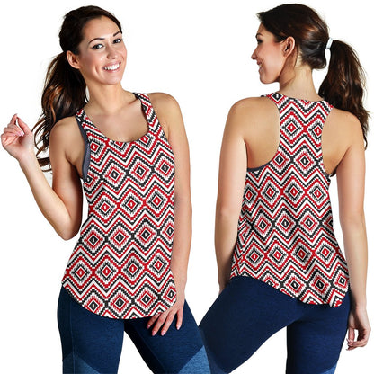 Native American Themed Tribal Print Women Racerback Tank Top