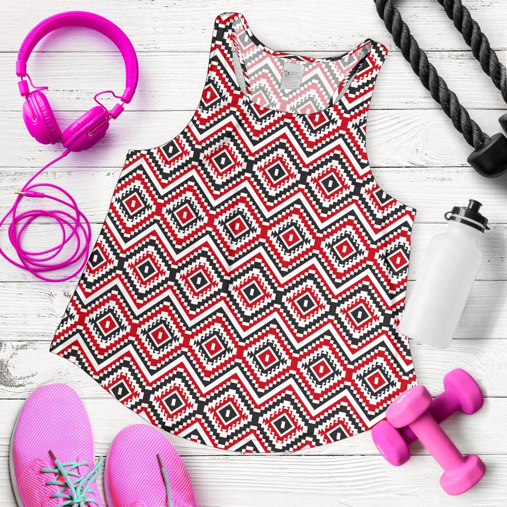 Native American Themed Tribal Print Women Racerback Tank Top