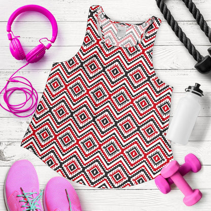 Native American Themed Tribal Print Women Racerback Tank Top