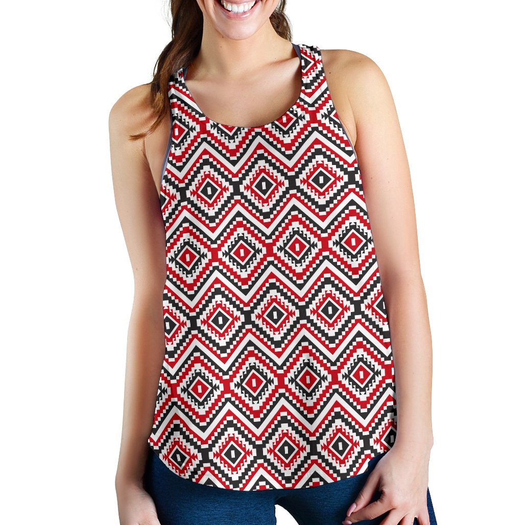 Native American Themed Tribal Print Women Racerback Tank Top