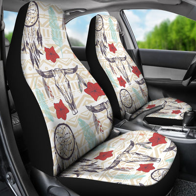 Native Buffalo Head Themed Design Print Universal Fit Car Seat Covers