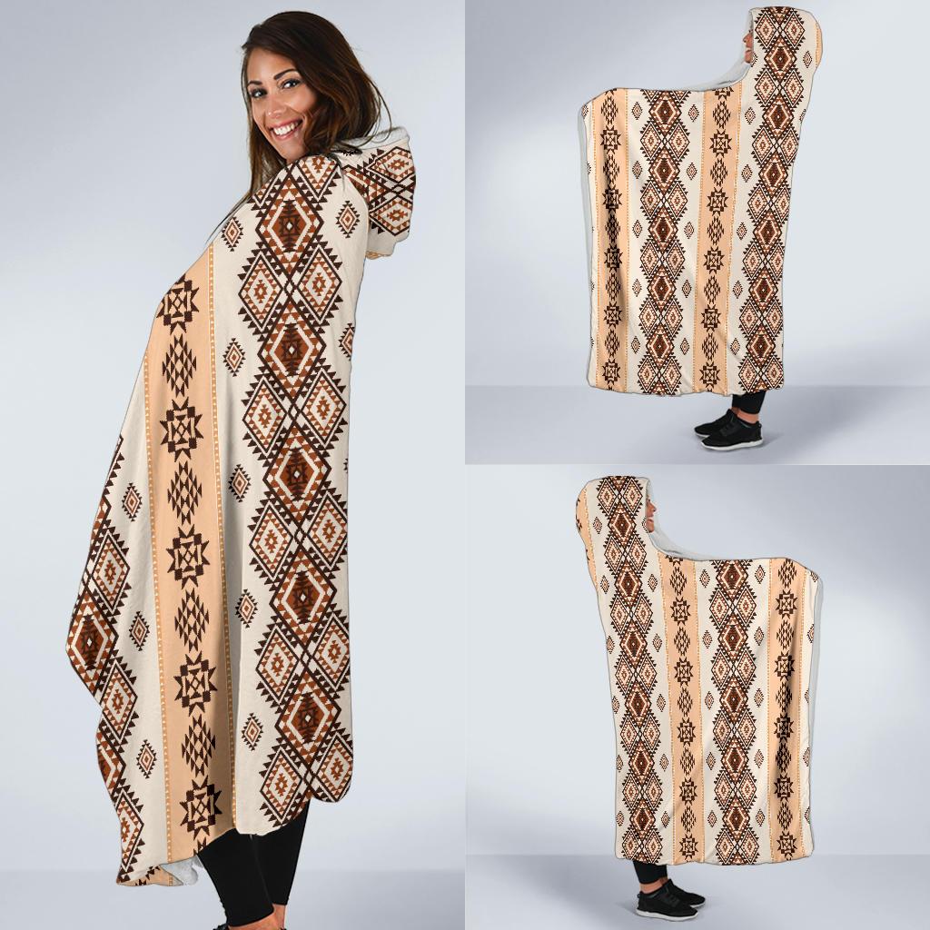 Native Classic Pattern Print Hooded Blanket-JTAMIGO.COM