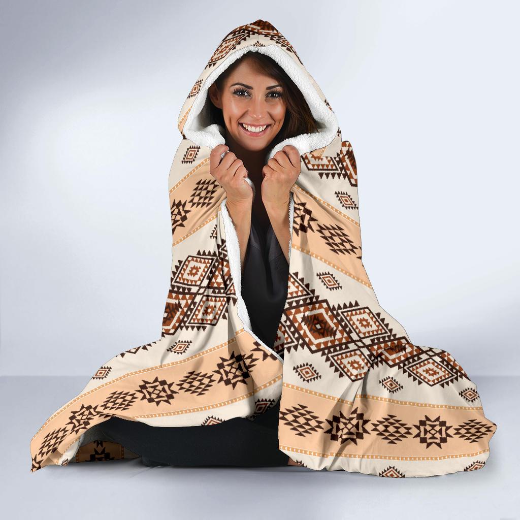 Native Classic Pattern Print Hooded Blanket-JTAMIGO.COM
