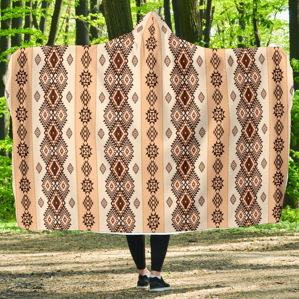 Native Classic Pattern Print Hooded Blanket-JTAMIGO.COM