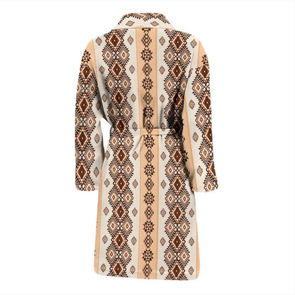 Native Classic Pattern Print Men Bath Robe-JTAMIGO.COM