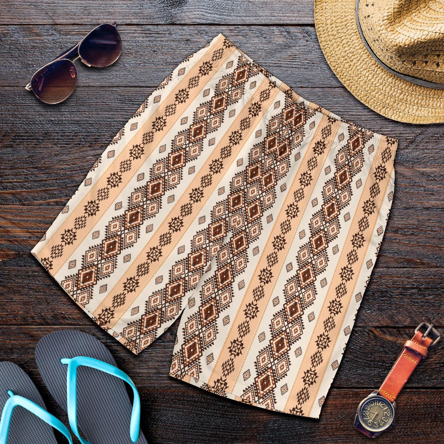 Native Classic Pattern Print Mens Shorts-JTAMIGO.COM