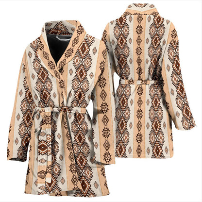 Native Classic Pattern Print Women Bath Robe-JTAMIGO.COM