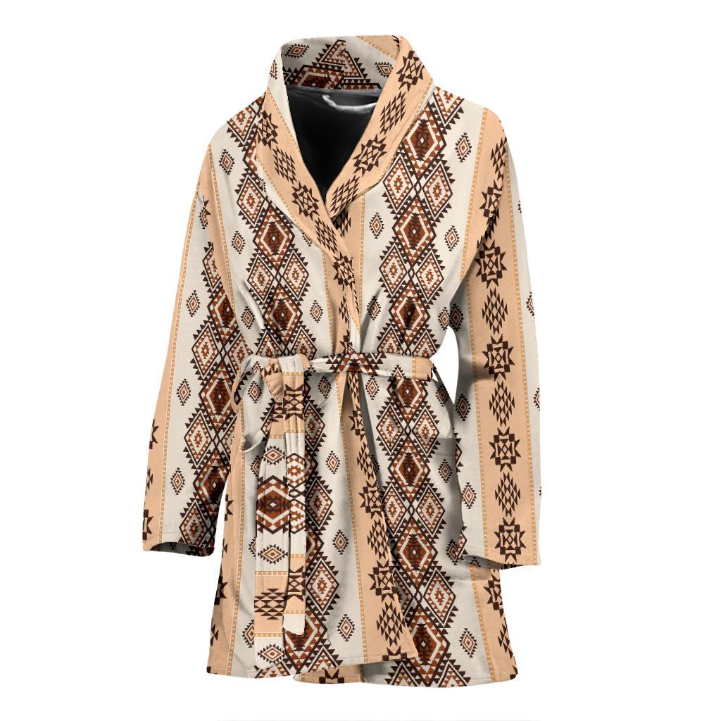 Native Classic Pattern Print Women Bath Robe-JTAMIGO.COM