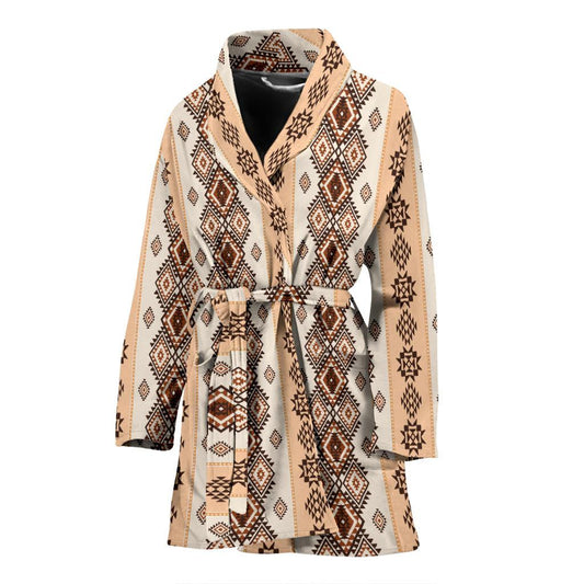 Native Classic Pattern Print Women Bath Robe-JTAMIGO.COM