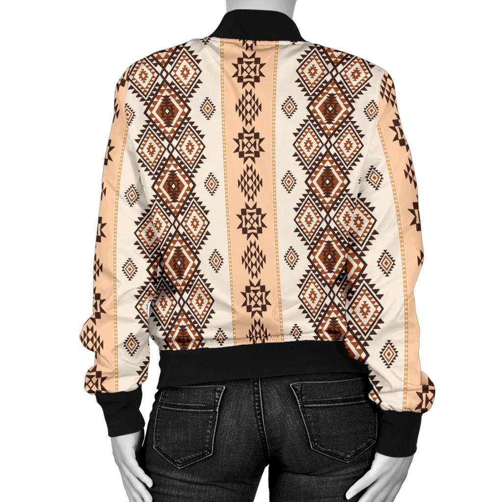 Native Classic Pattern Print Women Casual Bomber Jacket