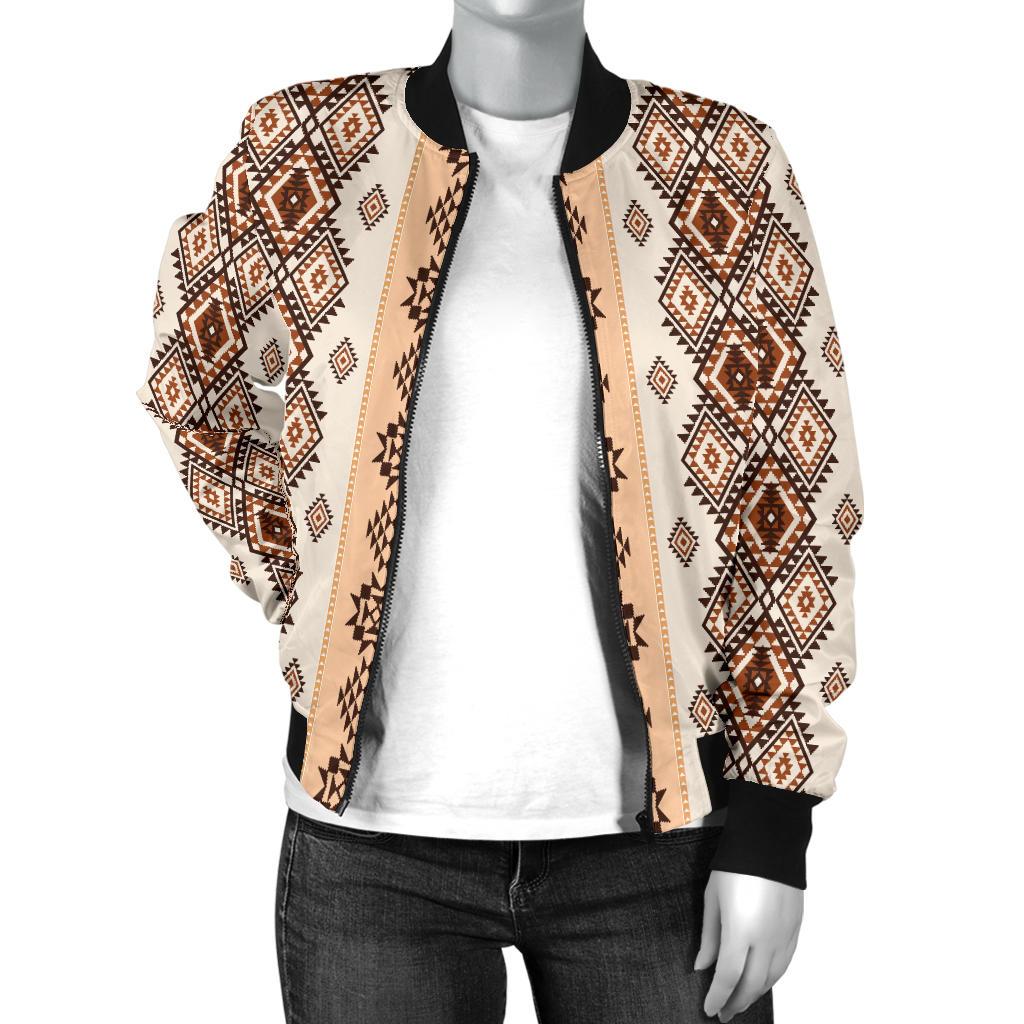 Native Classic Pattern Print Women Casual Bomber Jacket