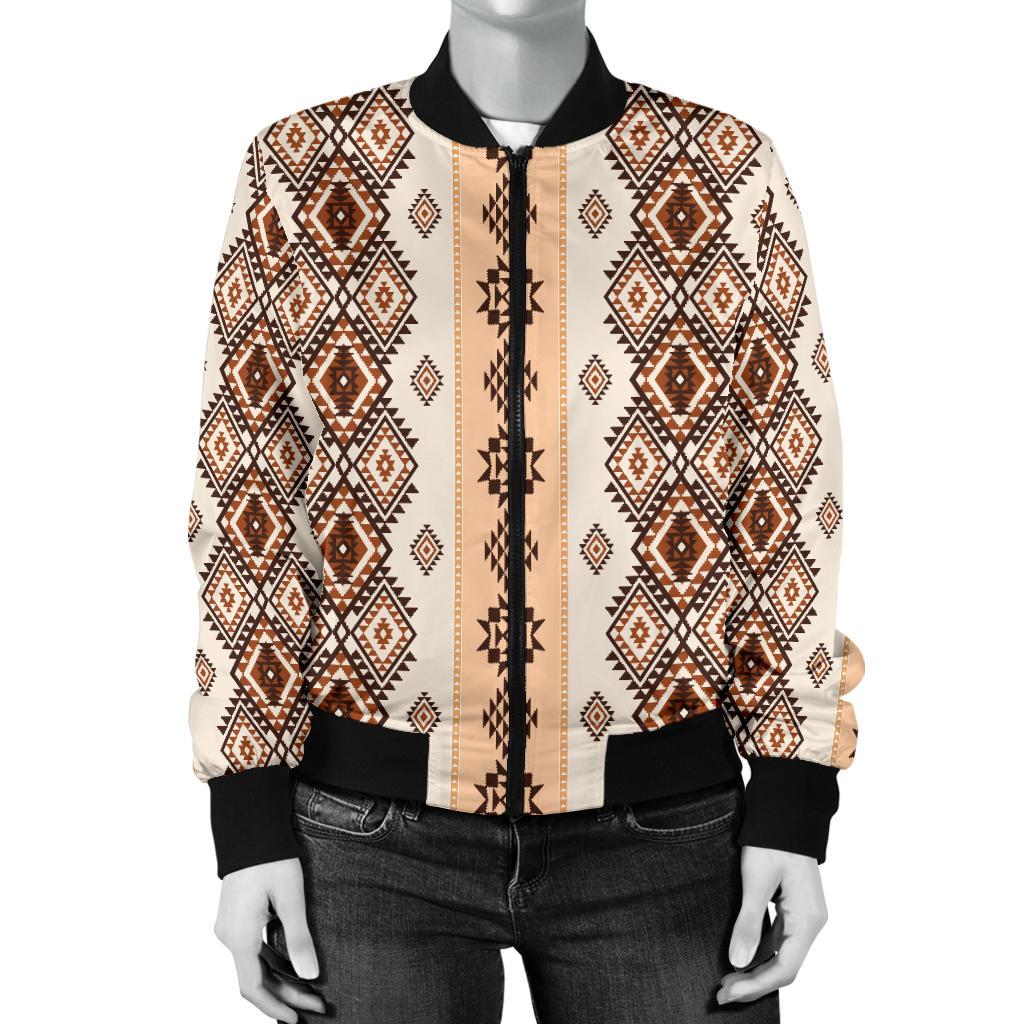 Native Classic Pattern Print Women Casual Bomber Jacket