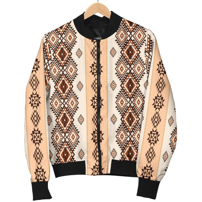 Native Classic Pattern Print Women Casual Bomber Jacket
