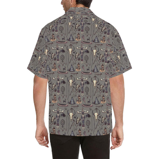 Native Indian life Design Print Men Aloha Hawaiian Shirt