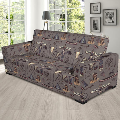 Native Indian life Design Print Sofa Slipcover-JTAMIGO.COM