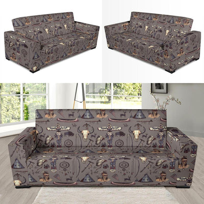 Native Indian life Design Print Sofa Slipcover-JTAMIGO.COM