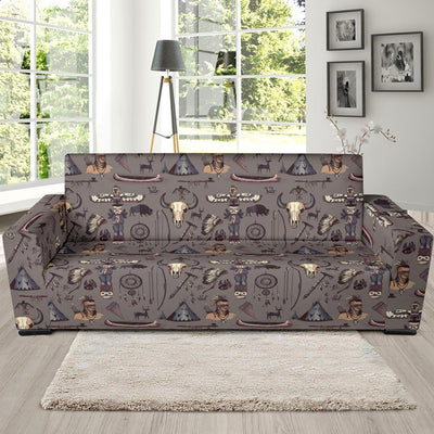 Native Indian life Design Print Sofa Slipcover-JTAMIGO.COM