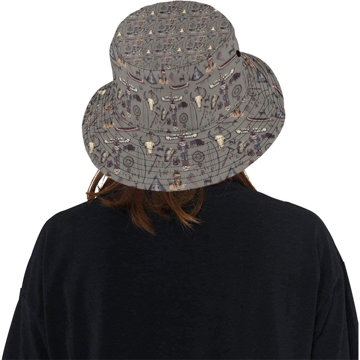 Native Indian life Design Print Unisex Bucket Hat