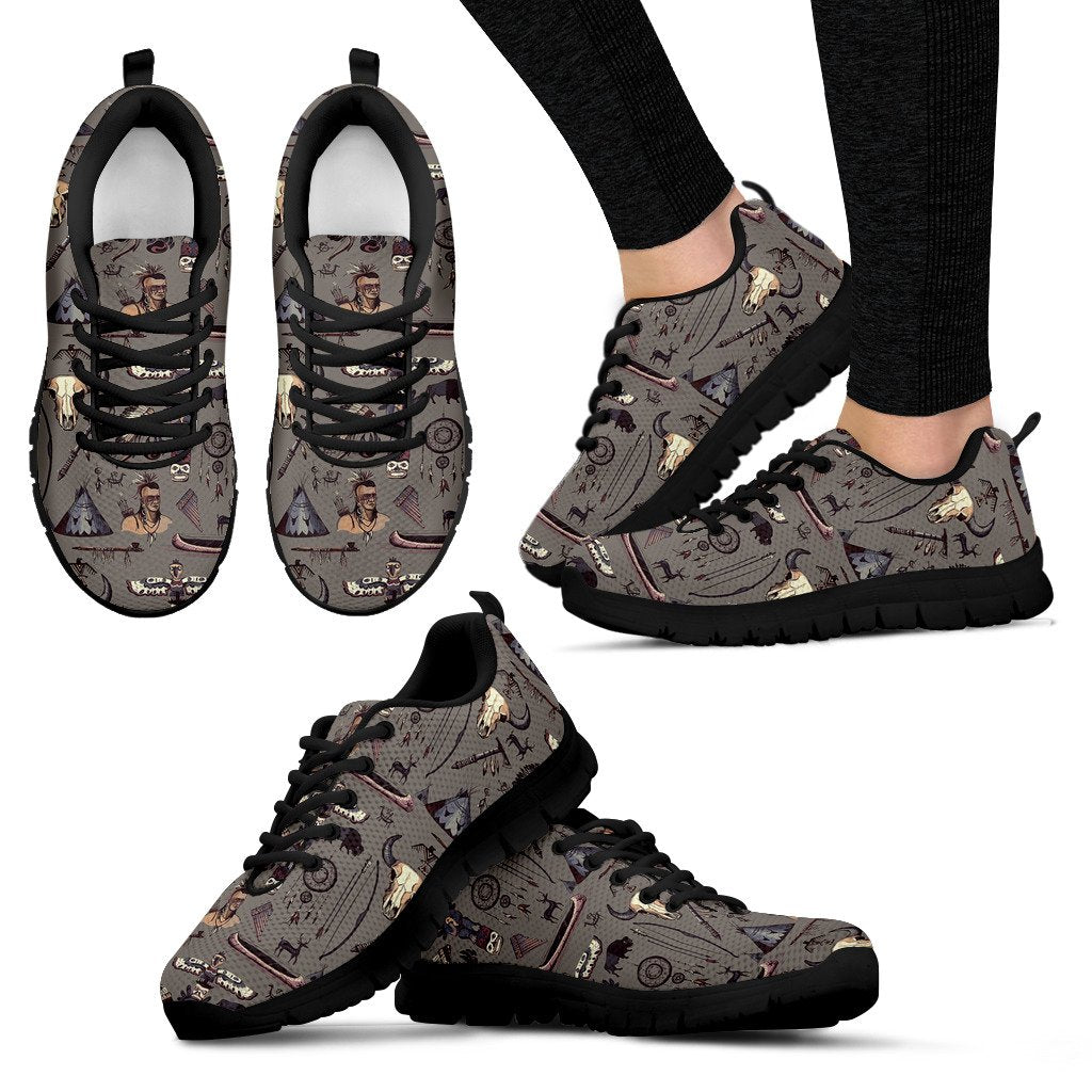 Native Indian Life Design Print Women Sneakers Shoes