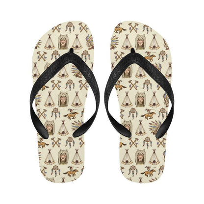 Native Indian Pattern Design Print Flip Flops-JTAMIGO.COM