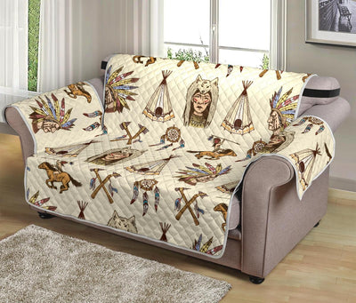 Native Indian Pattern Design Print Loveseat Sofa Protector-JTAMIGO.COM