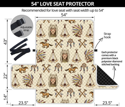 Native Indian Pattern Design Print Loveseat Sofa Protector-JTAMIGO.COM