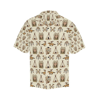 Native Indian Pattern Design Print Men Aloha Hawaiian Shirt