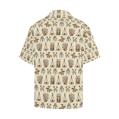 Native Indian Pattern Design Print Men Aloha Hawaiian Shirt