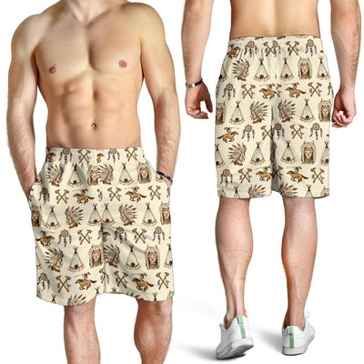 Native Indian Pattern Design Print Mens Shorts-JTAMIGO.COM