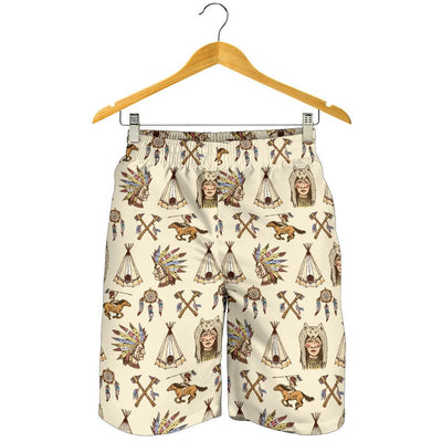 Native Indian Pattern Design Print Mens Shorts-JTAMIGO.COM