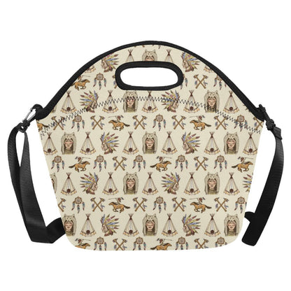 Native Indian Pattern Design Print Neoprene Lunch Bag (Model 1669)(Large)-JTAMIGO.COM