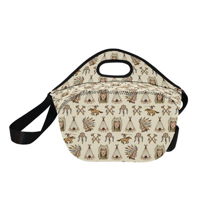 Native Indian Pattern Design Print Neoprene Lunch Bag (Model 1669)(Large)-JTAMIGO.COM