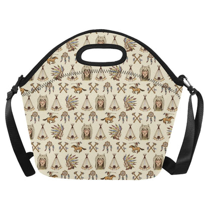 Native Indian Pattern Design Print Neoprene Lunch Bag (Model 1669)(Large)-JTAMIGO.COM