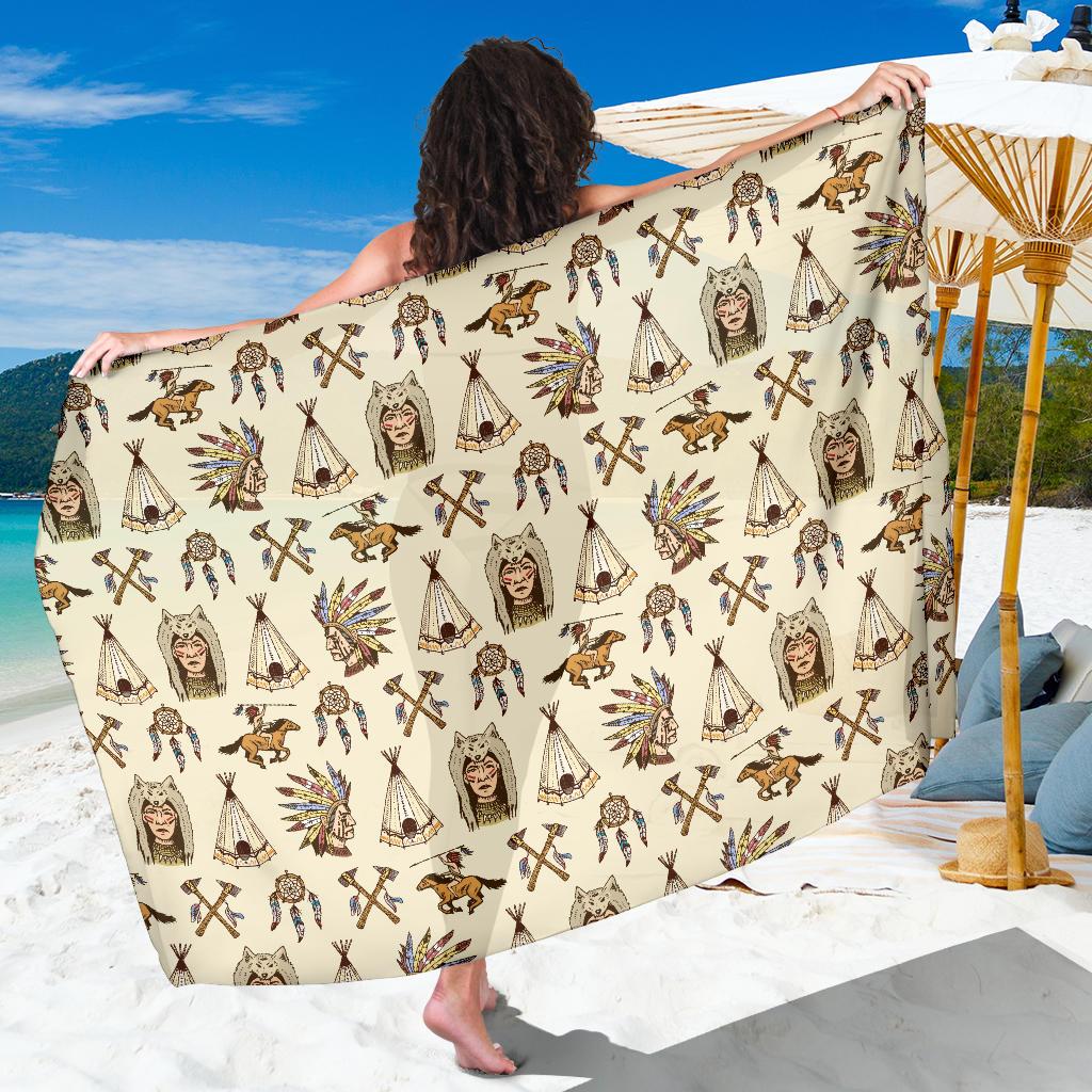 Native Indian Pattern Design Print Sarong Pareo Wrap