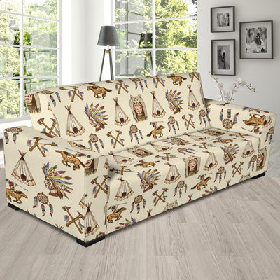 Native Indian Pattern Design Print Sofa Slipcover-JTAMIGO.COM