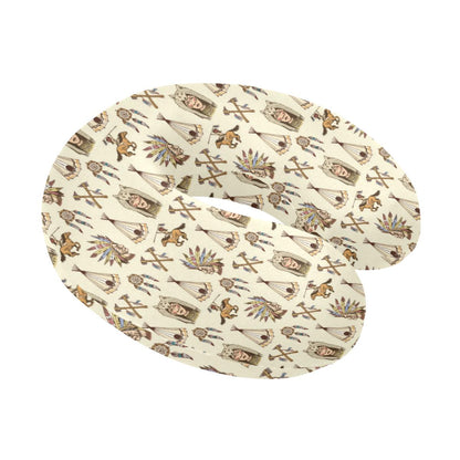 Native Indian Pattern Design Print U-Shaped Travel Neck Pillow-JTAMIGO.COM