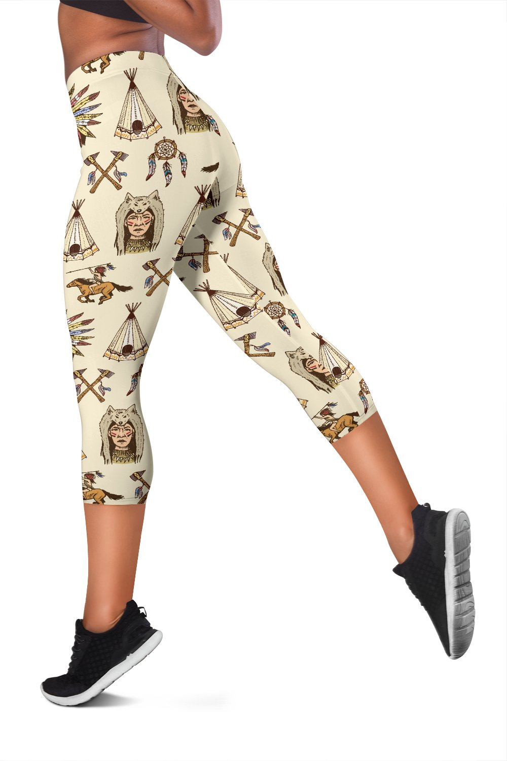 Native Indian Pattern Design Print Women Capris
