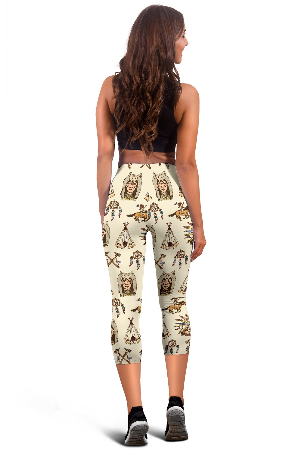 Native Indian Pattern Design Print Women Capris