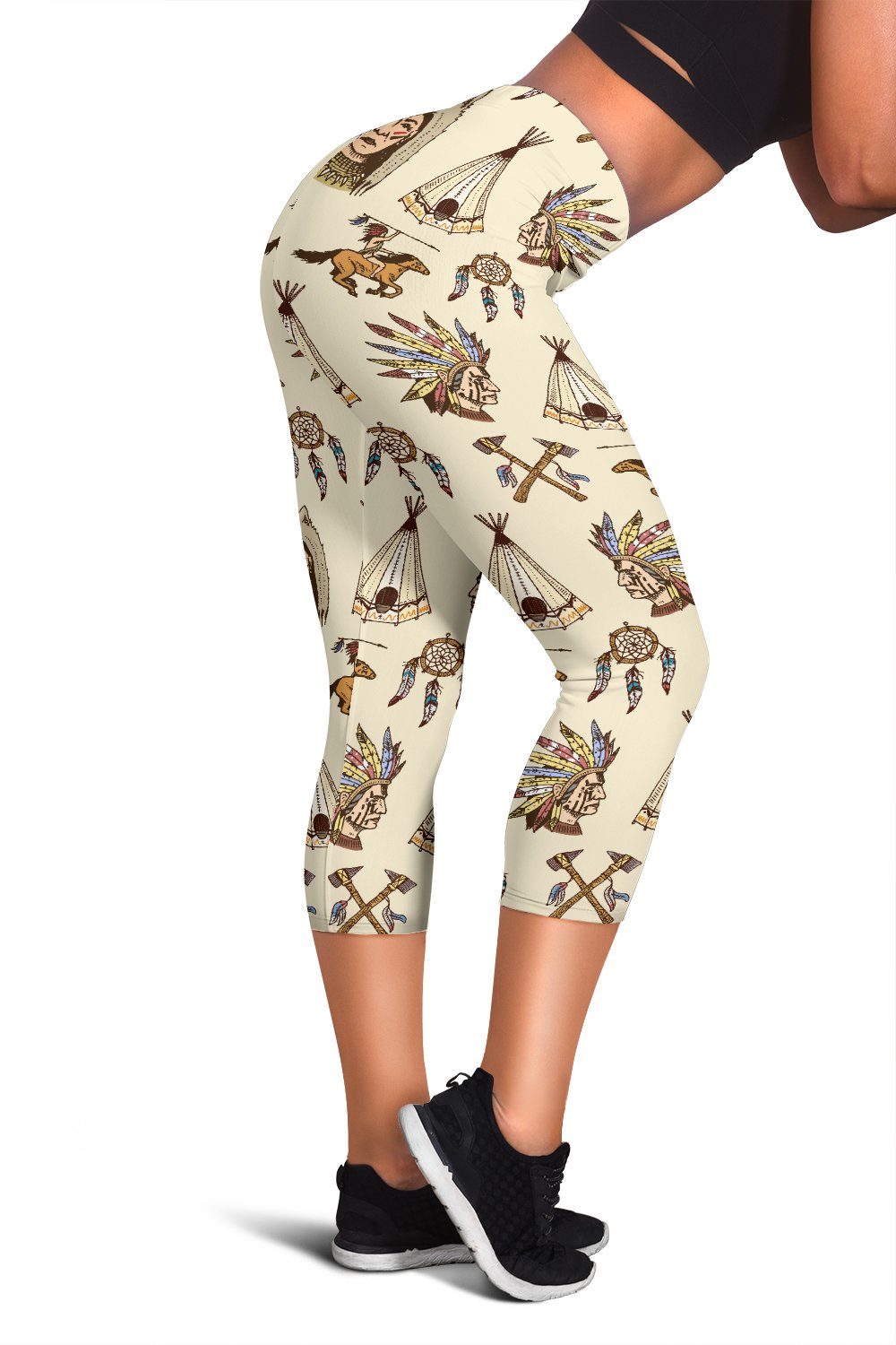 Native Indian Pattern Design Print Women Capris